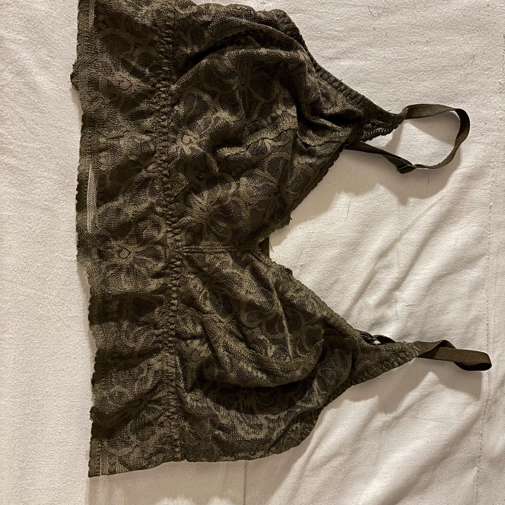 Lace Bralette in Olive Green